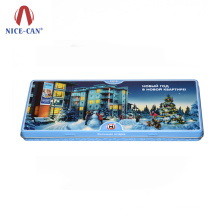 Custom attractive tin pencil case for colorful pen packaging tin box